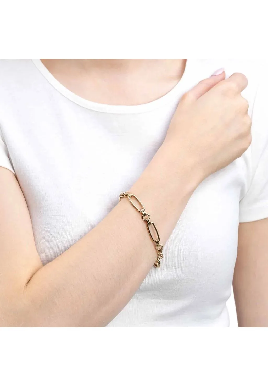Handgefertigtes Gliederketten-Armband mit Ringen