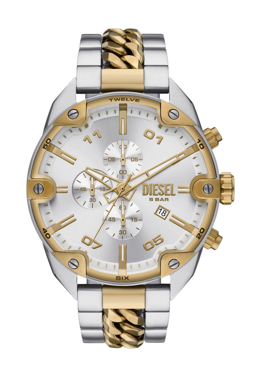 Herren-Chronograph zweifarbiges Edelstahl-Uhr