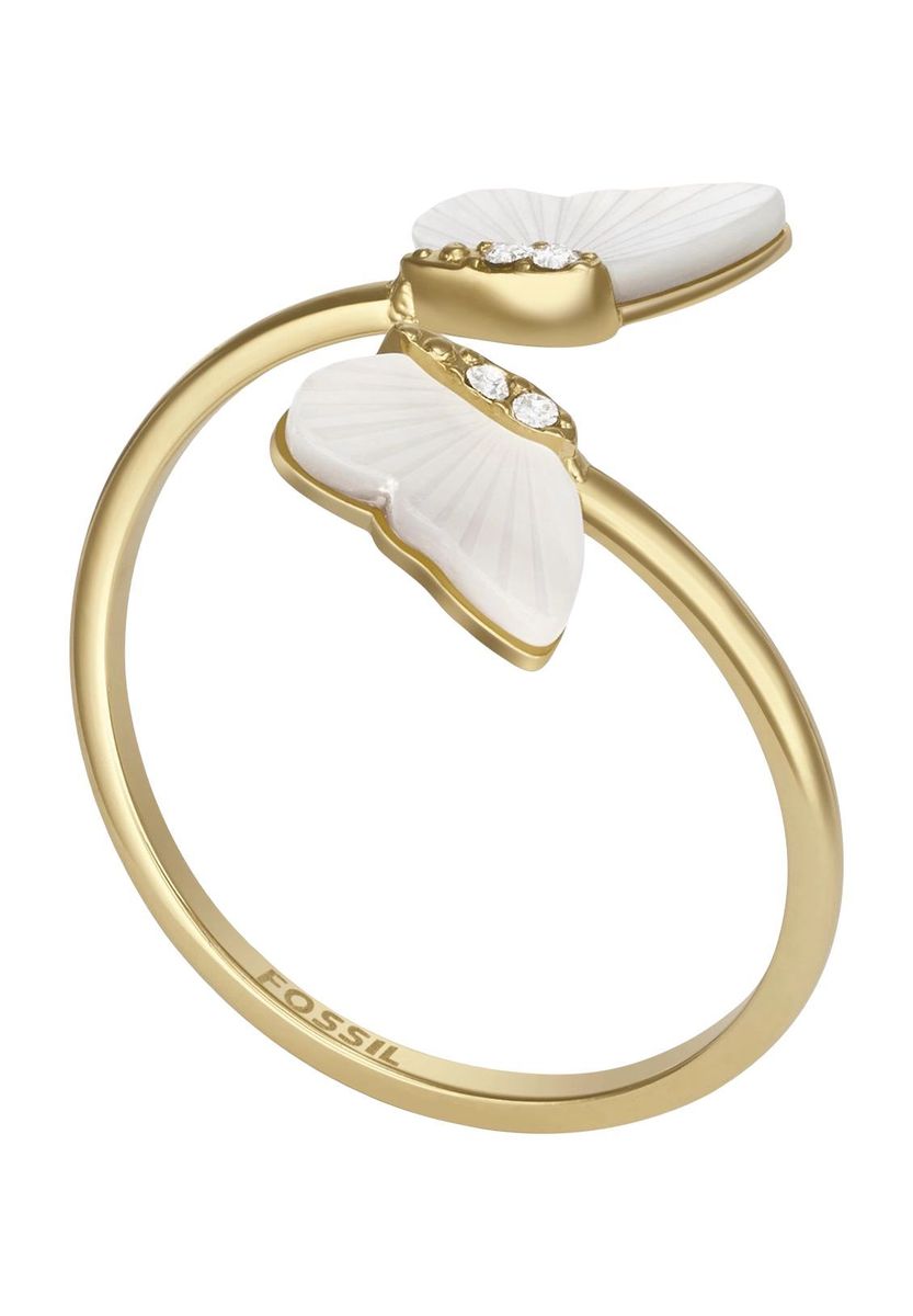 Goldener Edelstahlring mit Schmetterling