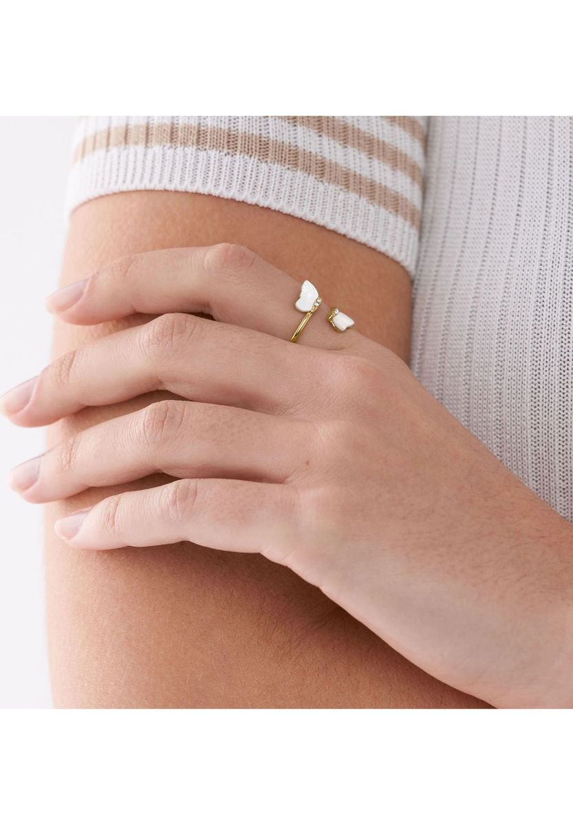 Goldener Edelstahlring mit Schmetterling