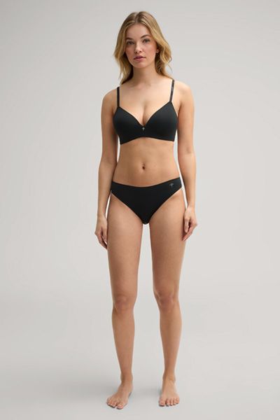 Bogner Seamless Black Slip Sensation Tanga Slip Bequeme Unterwäsche