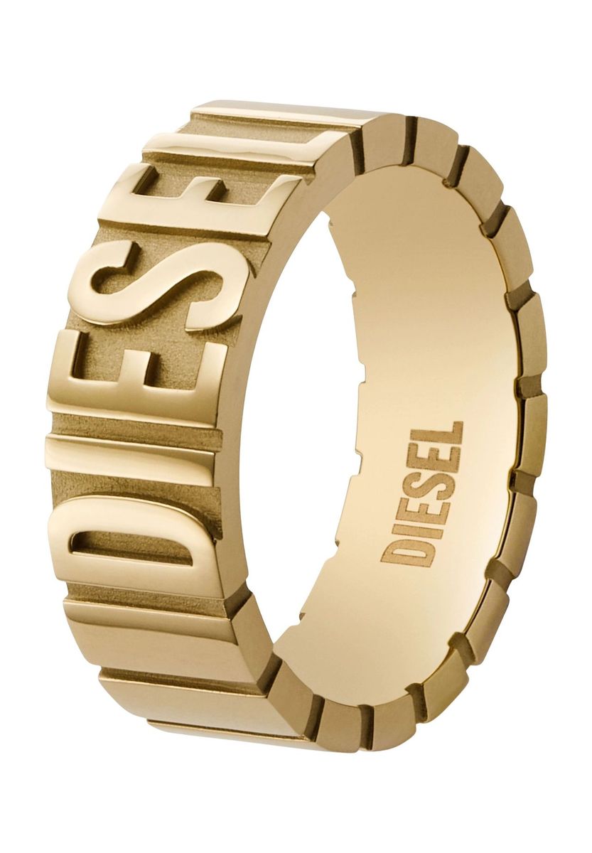 Goldfarbener Edelstahl Logo Ring