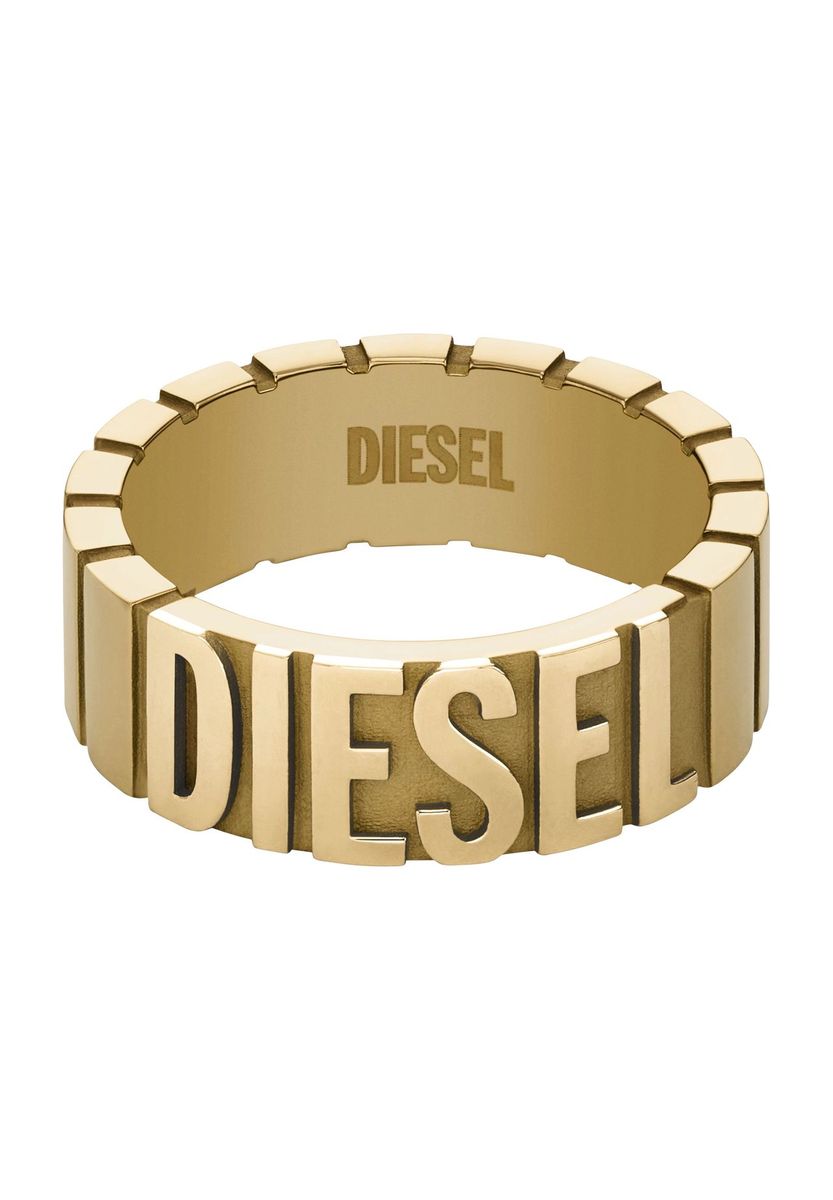 Goldfarbener Edelstahl Logo Ring