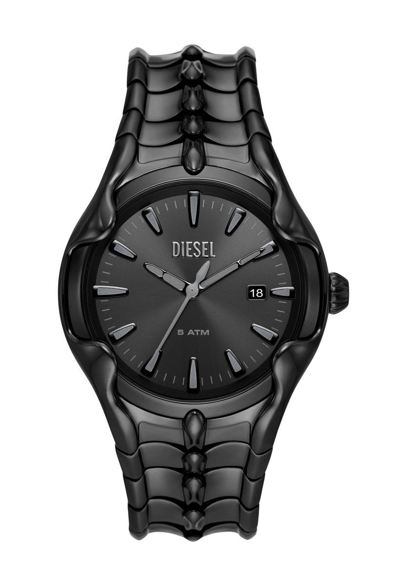 Schwarze Edelstahlarmbanduhr