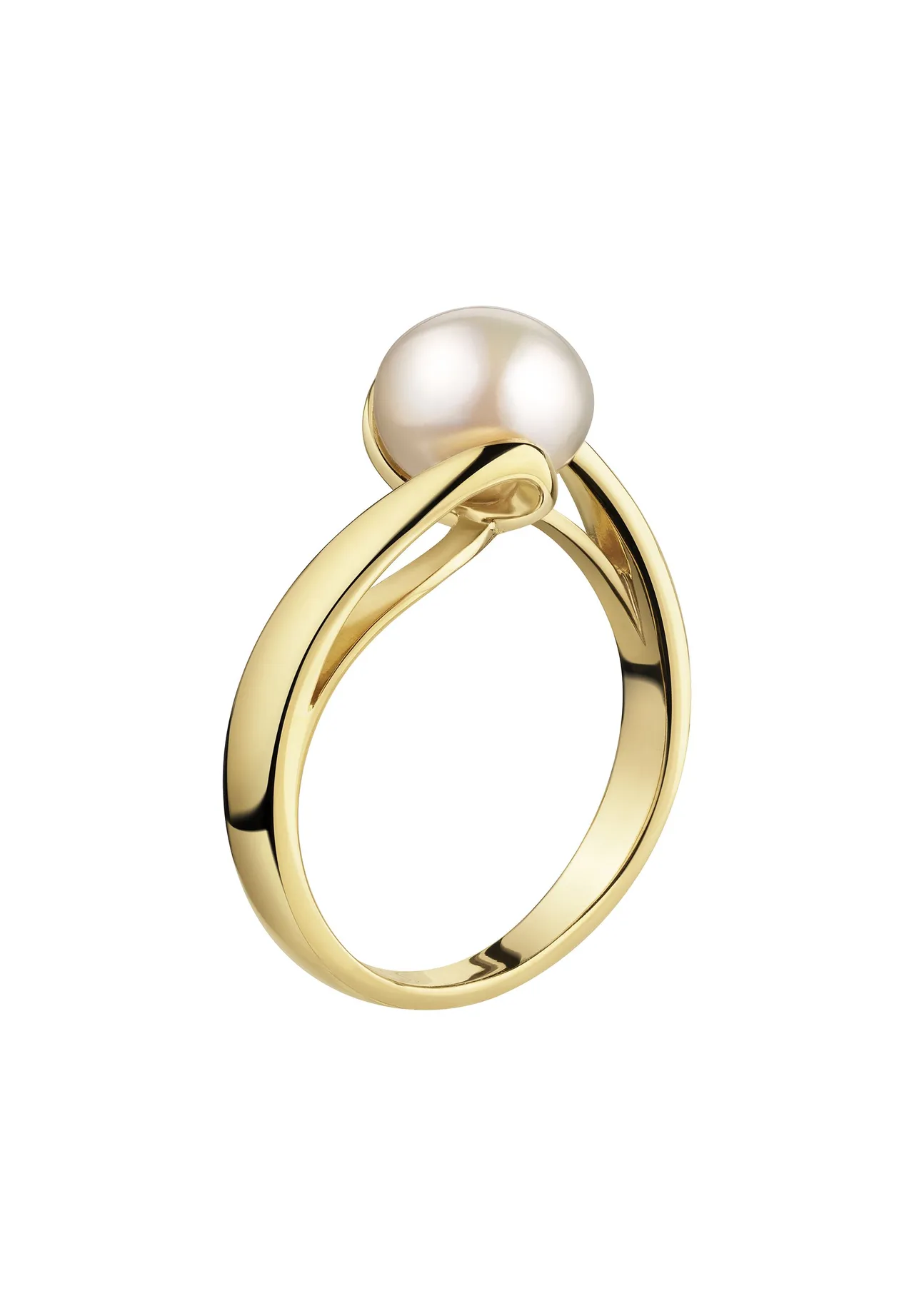 Eleganter Perlenring im Bypass-Design
