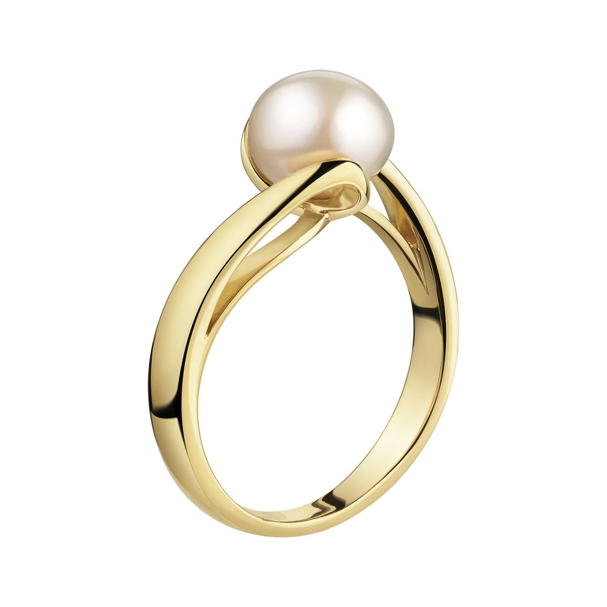 Eleganter Perlenring im Bypass-Design