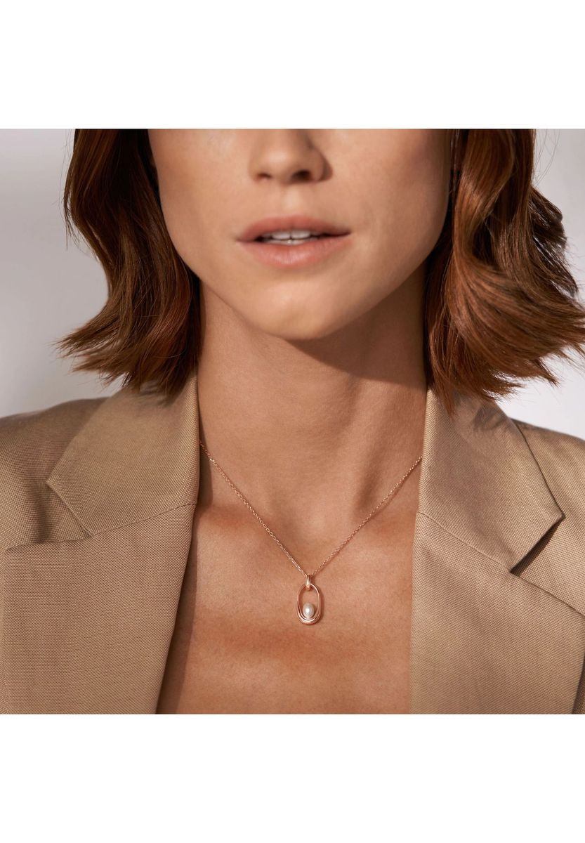 Roségoldene Halskette mit Perlenanhänger