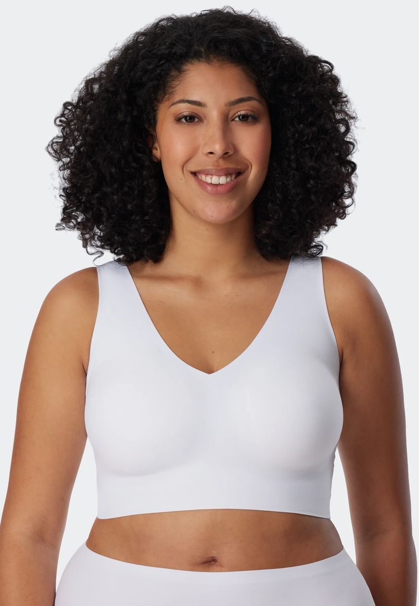 Nahtloses Microfaser-Bustier mit V-Ausschnitt