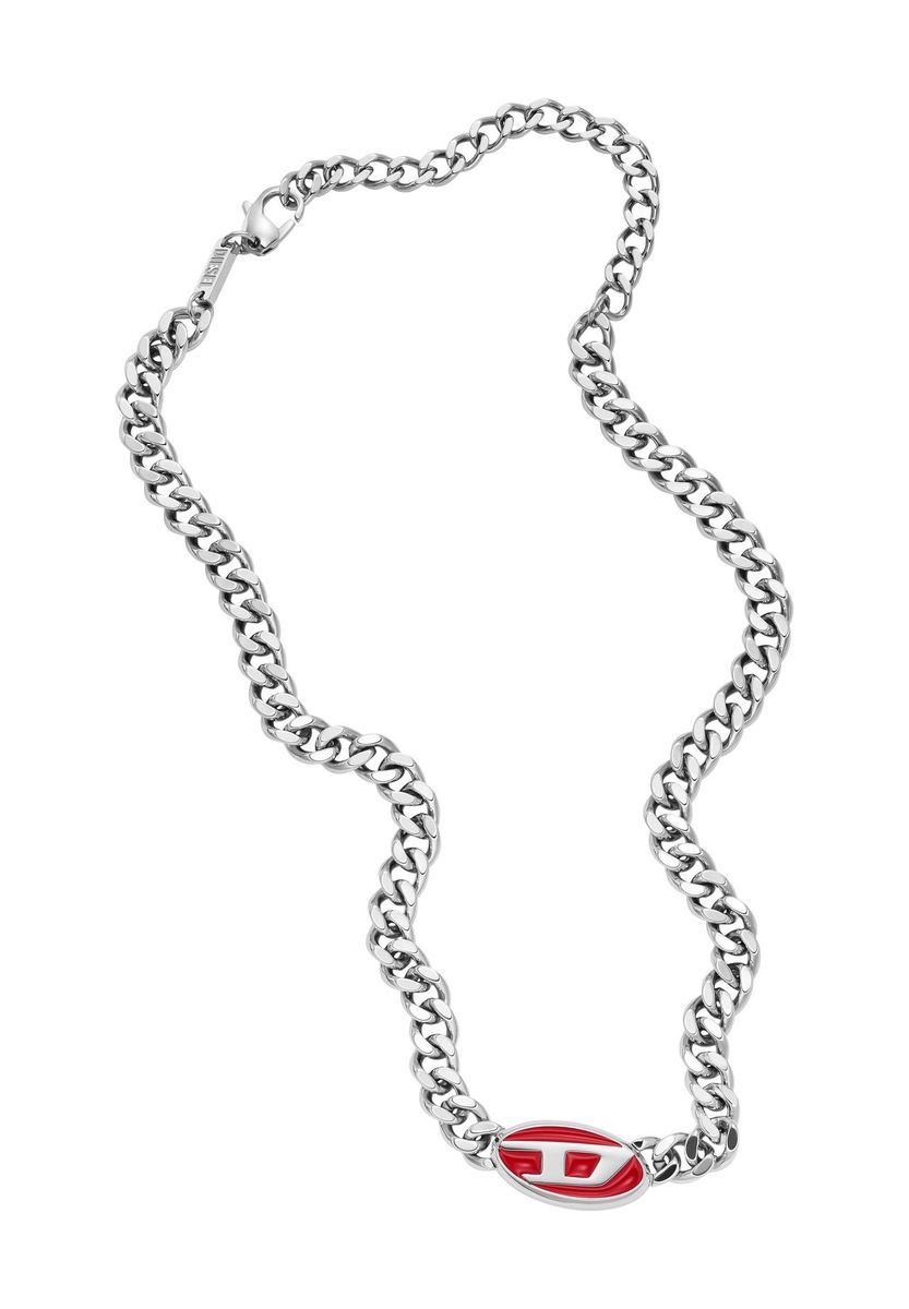 Herren Silberfarbene Halskette mit Emblem