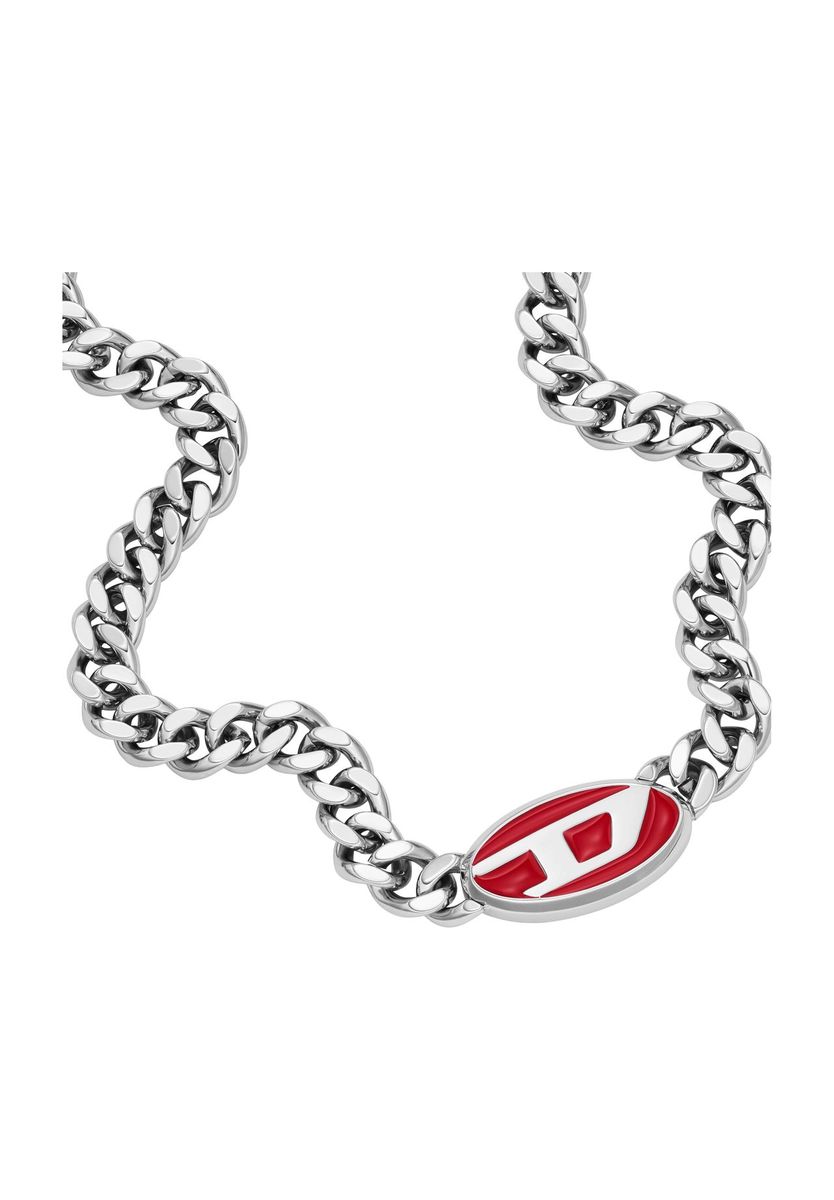 Herren Silberfarbene Halskette mit Emblem