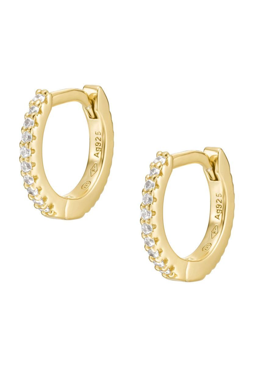 Funkelnde, vergoldete Creolen