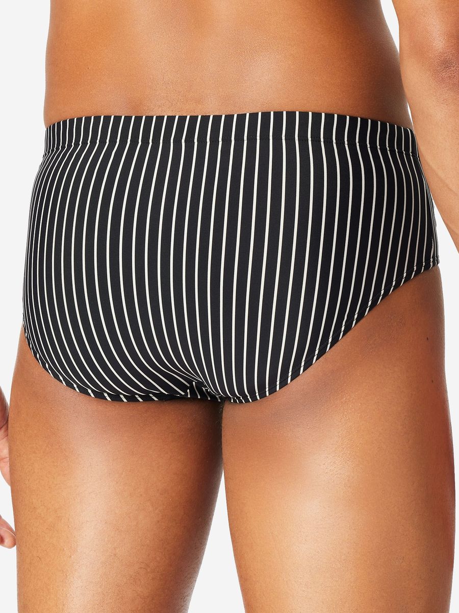 Badeslip mit Nadelstreifen und Tasche