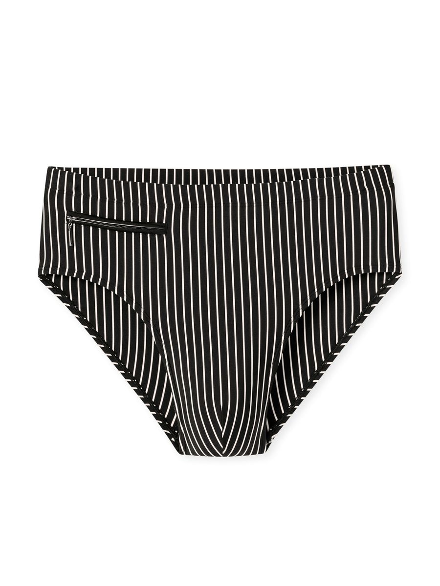Badeslip mit Nadelstreifen und Tasche