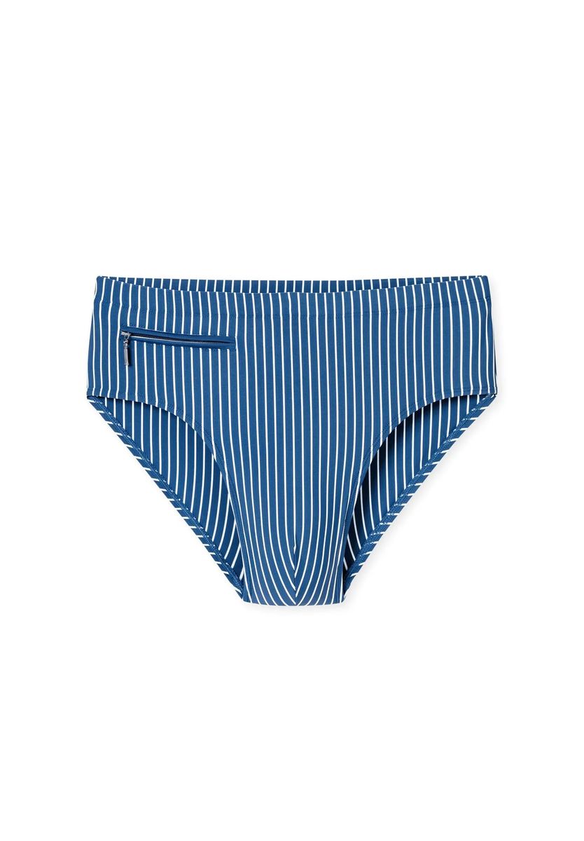 Gestreifte Badehose mit kleiner Tasche