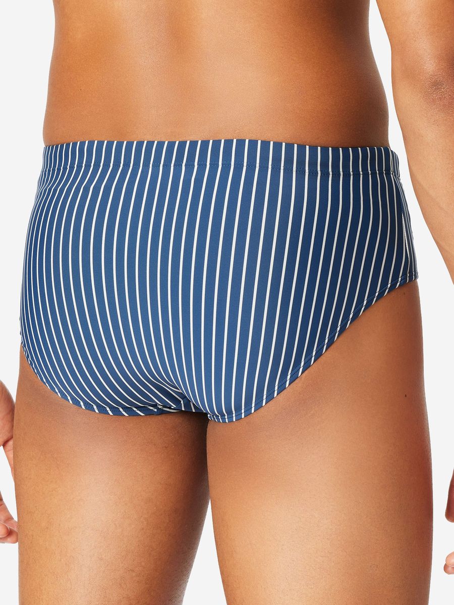 Gestreifte Badehose mit kleiner Tasche