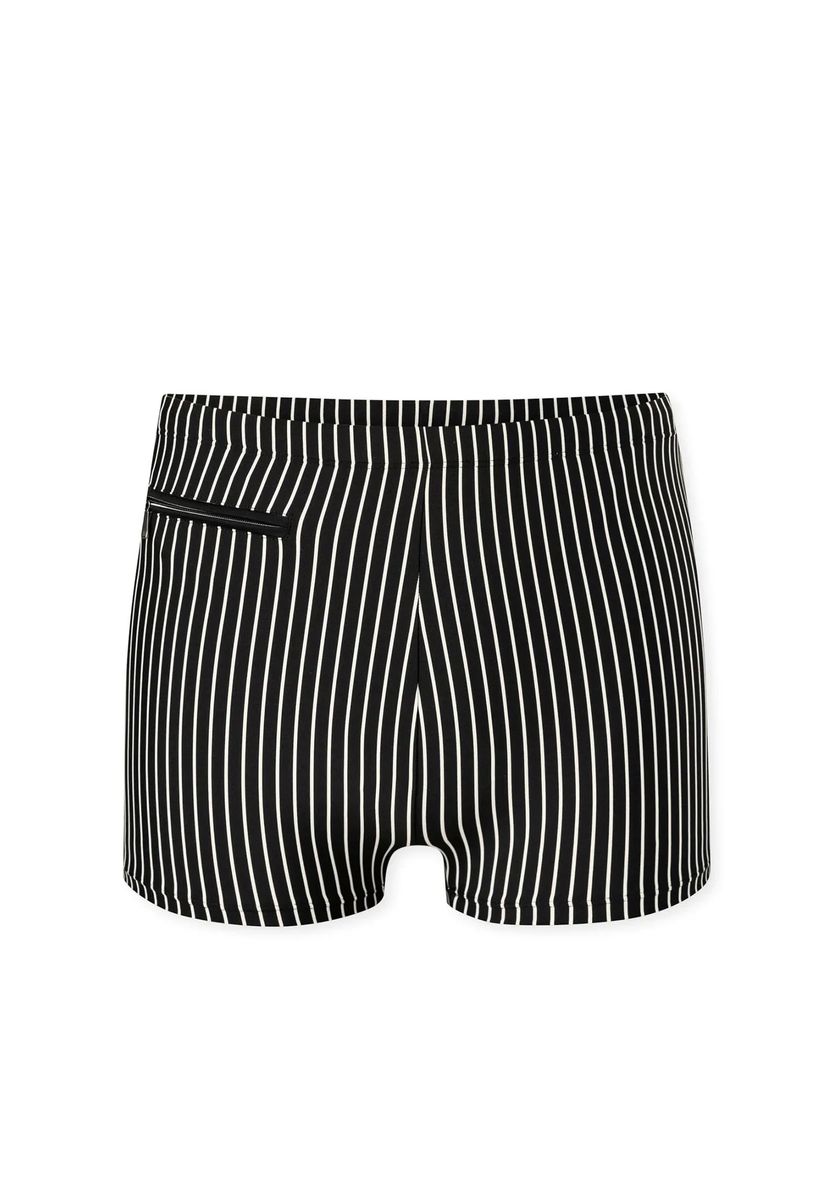 Gestreifte Badeshorts mit Reißverschlusstasche