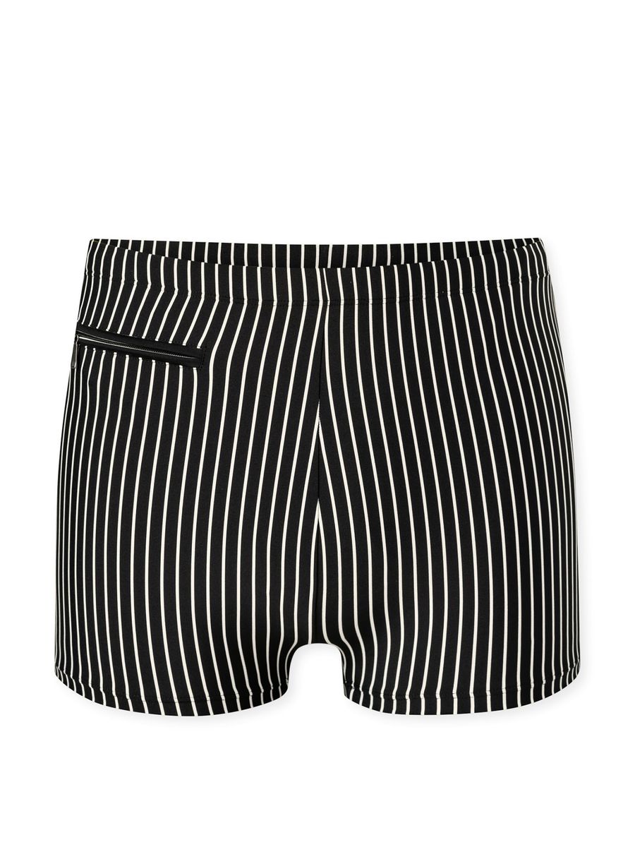 Gestreifte Badeshorts mit Reißverschlusstasche