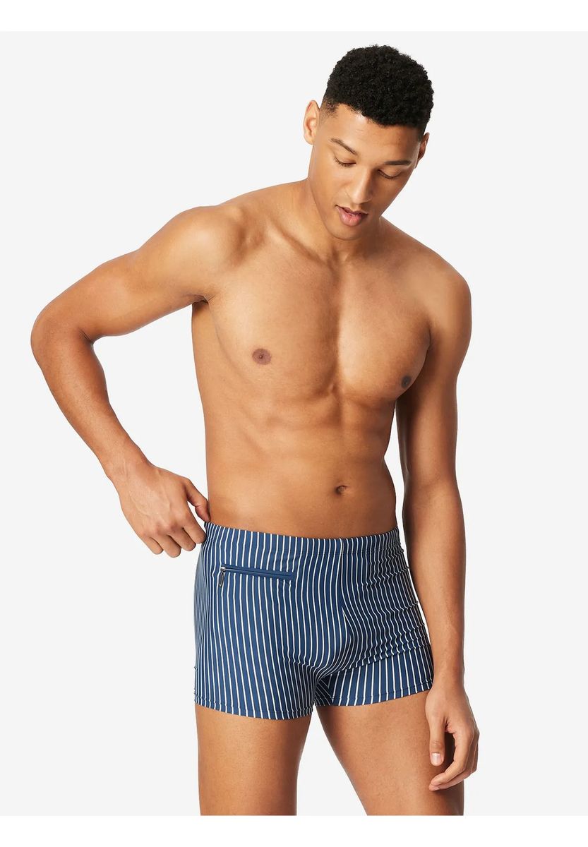 Nadelstreifen-Badeshorts mit Tasche