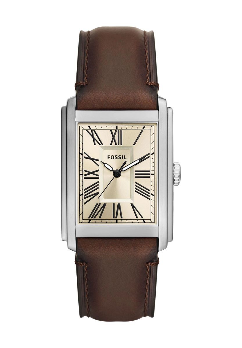 Klassische Silberfarbene Uhr mit Braunes Lederarmband