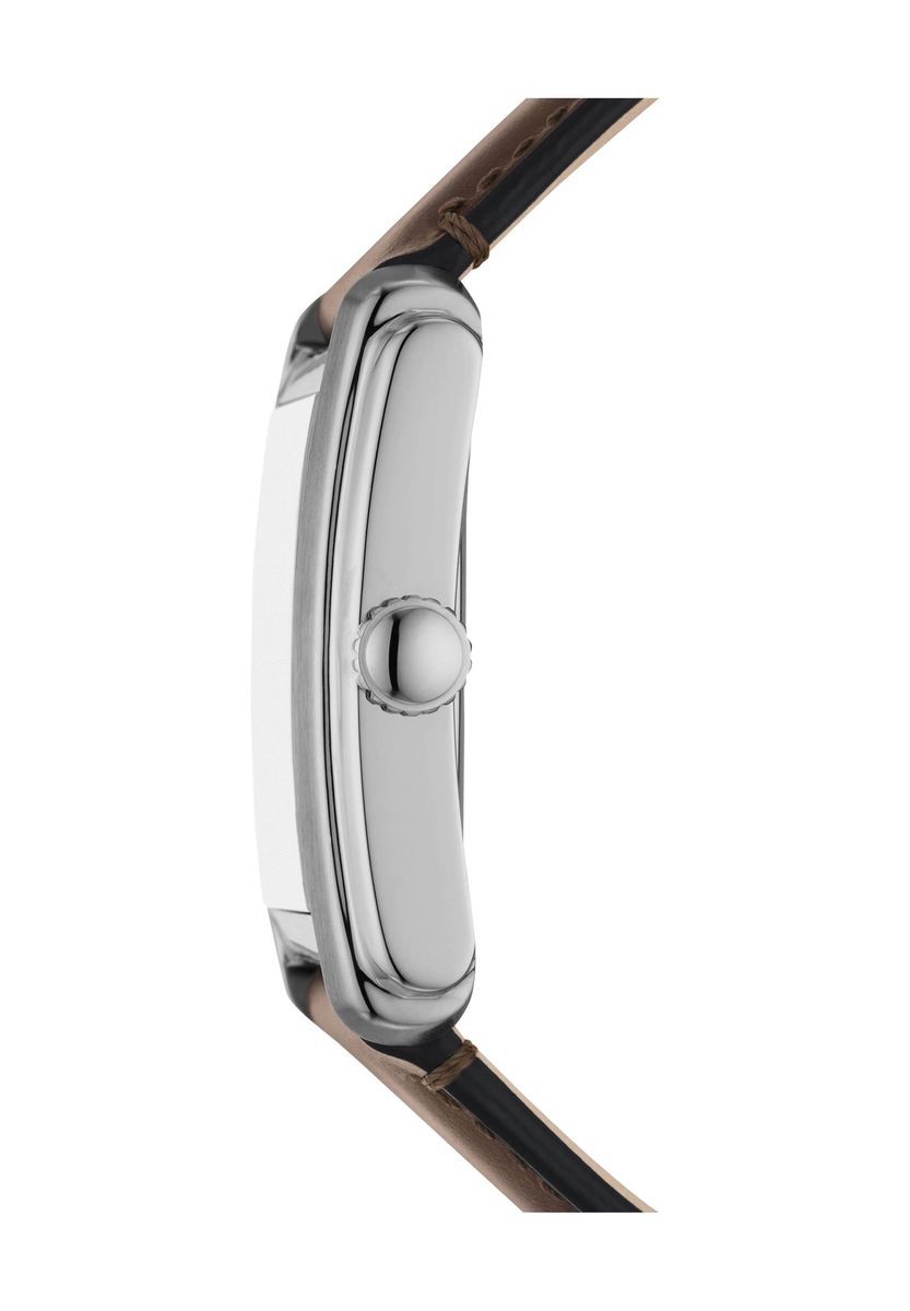 Klassische Silberfarbene Uhr mit Braunes Lederarmband