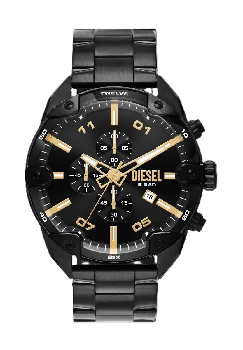 Schwarze Edelstahl Chronograph Uhr