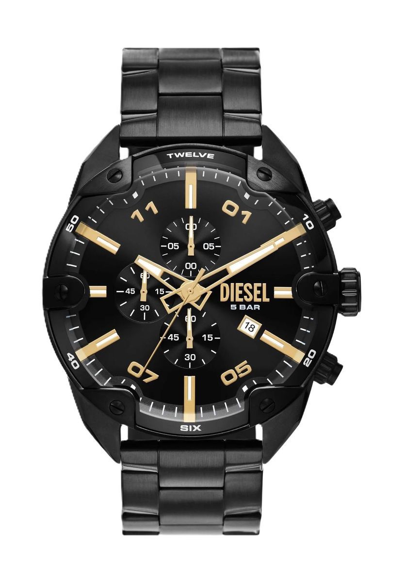 Schwarze Edelstahl Chronograph Uhr