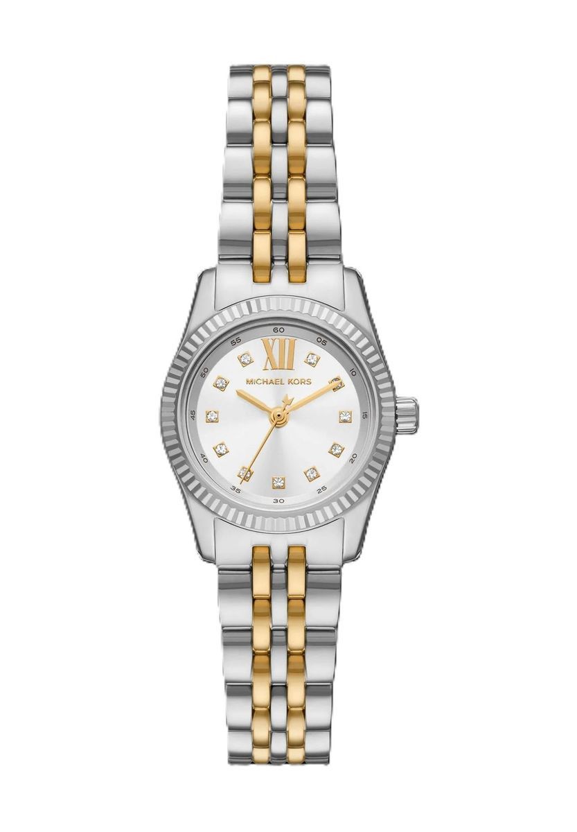 Zweifarbige Edelstahl-Armbanduhr