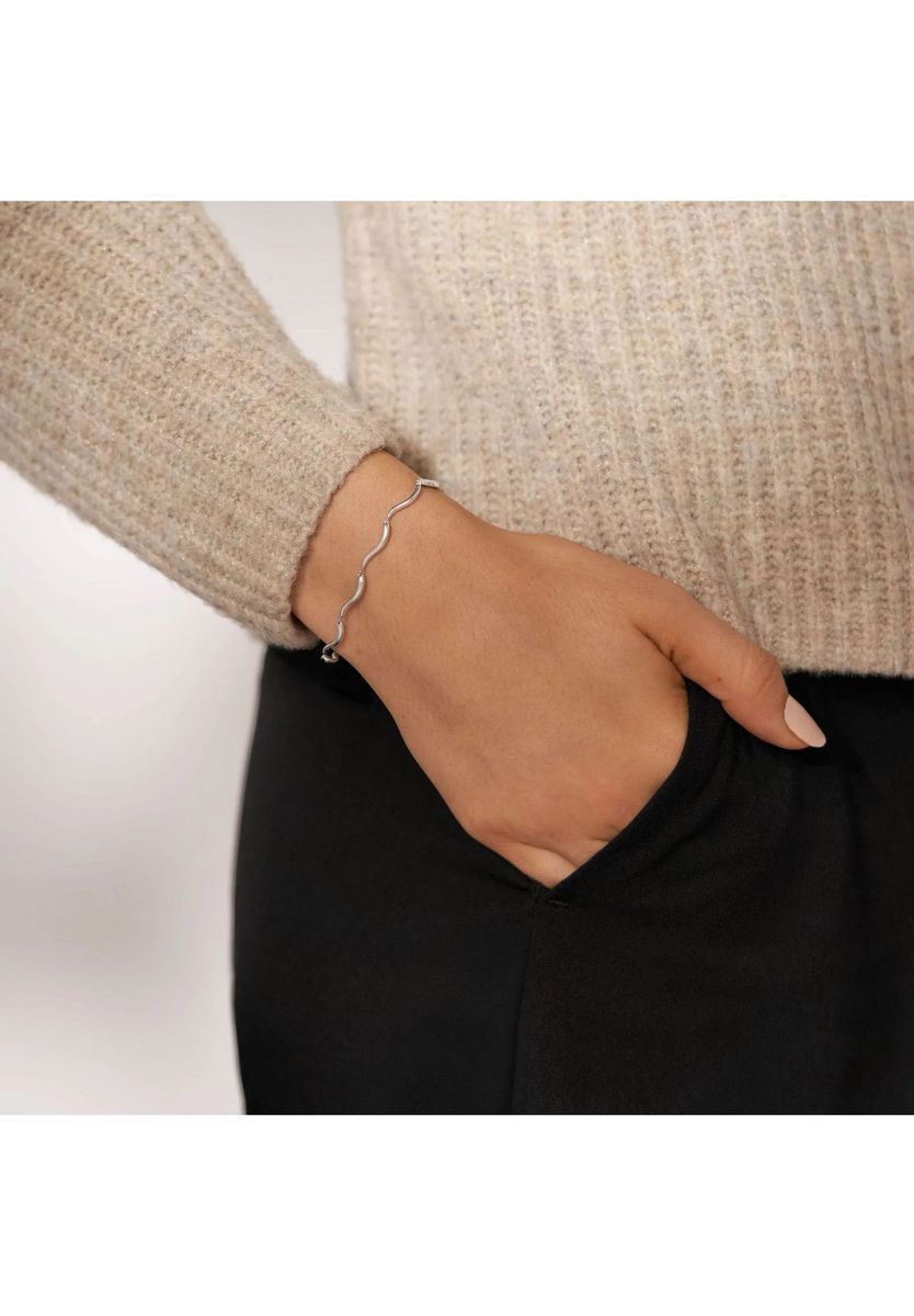 Silbernes Edelstahl-Wellenarmband