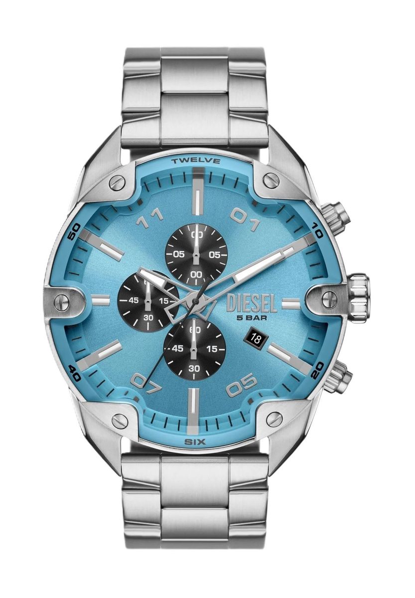 Herren Chronograph Uhr Blau Edelstahl