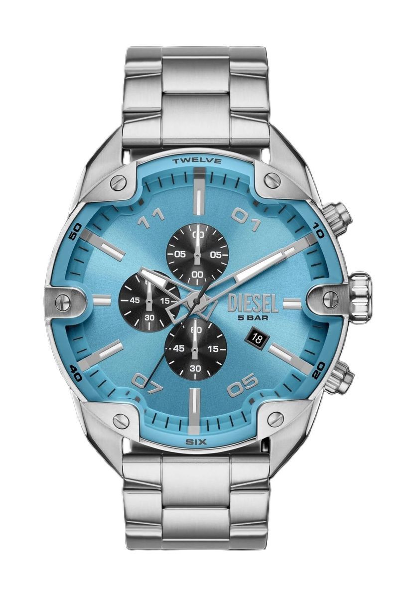 Herren Chronograph Uhr Blau Edelstahl