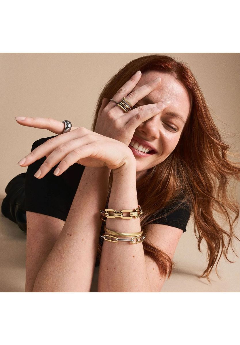 Bicolor Edelstahl Stapelring-Set