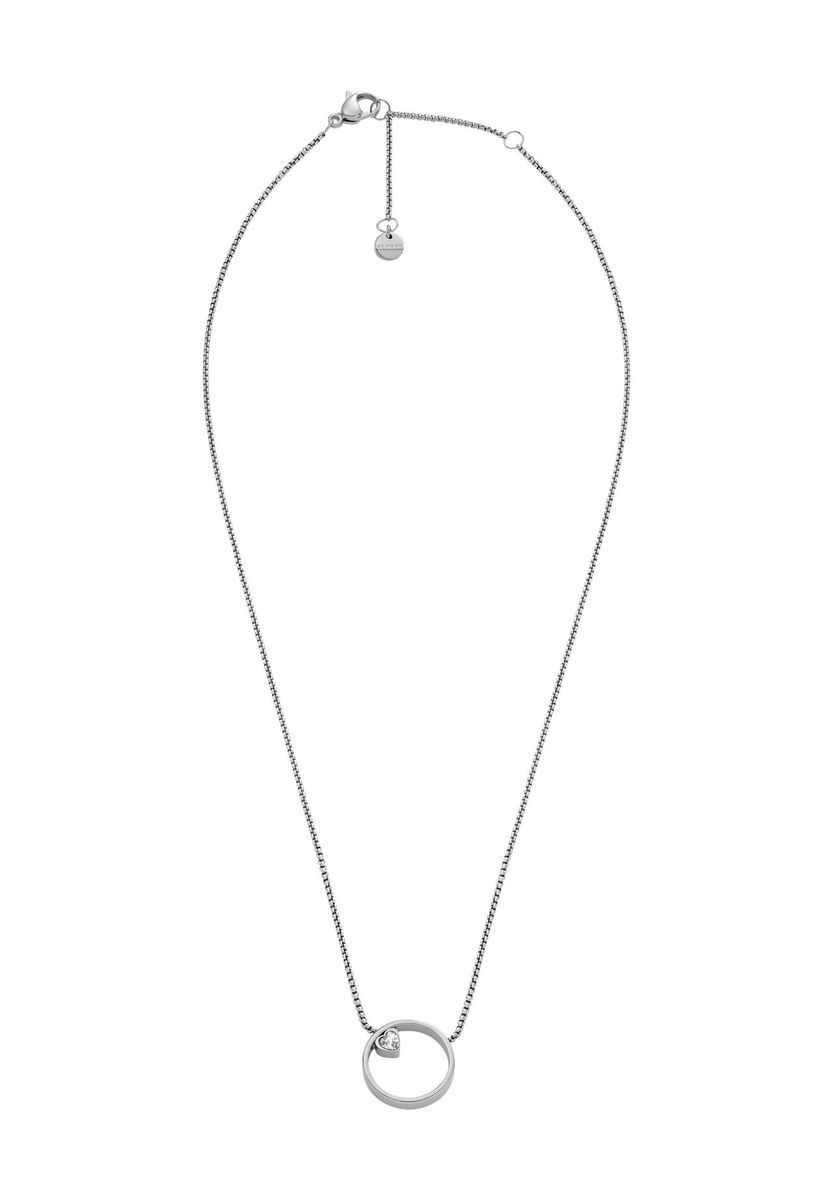 Silberne Edelstahl Halskette mit Kreis-Anhänger