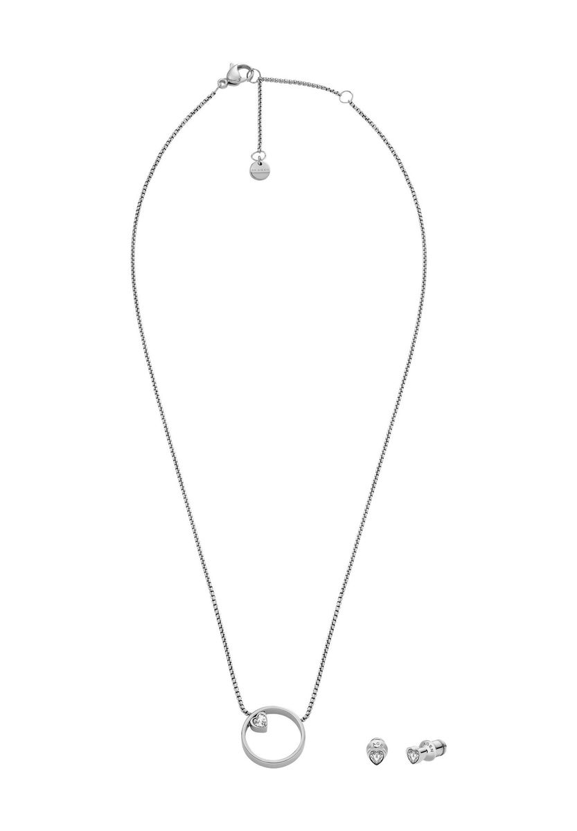 Silberne Edelstahl Halskette mit Kreis-Anhänger