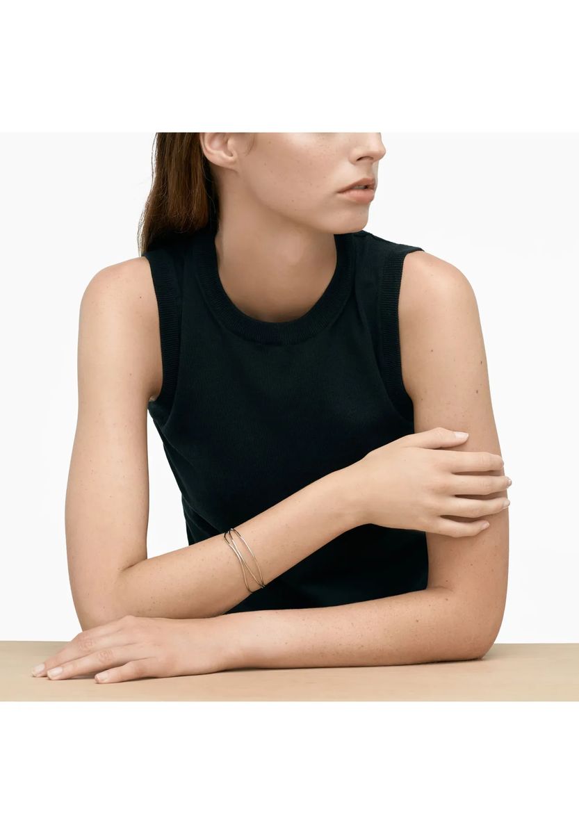 Moderne dreireihige silberne Armspange
