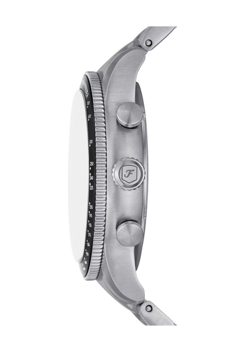 Herren Chronograph Uhr Edelstahl Silber