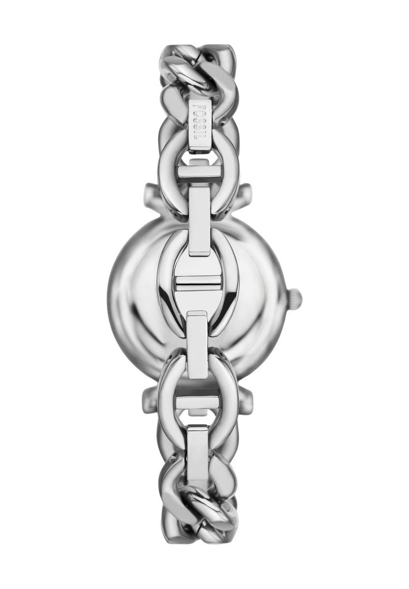 Silberne Edelstahl-Gliederarmbanduhr