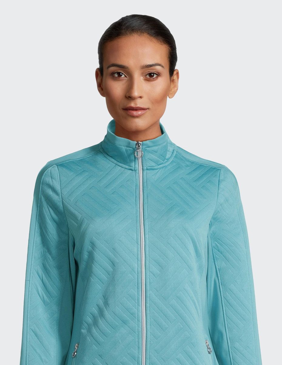 Gesteppte Sportjacke mit geometrischem Muster