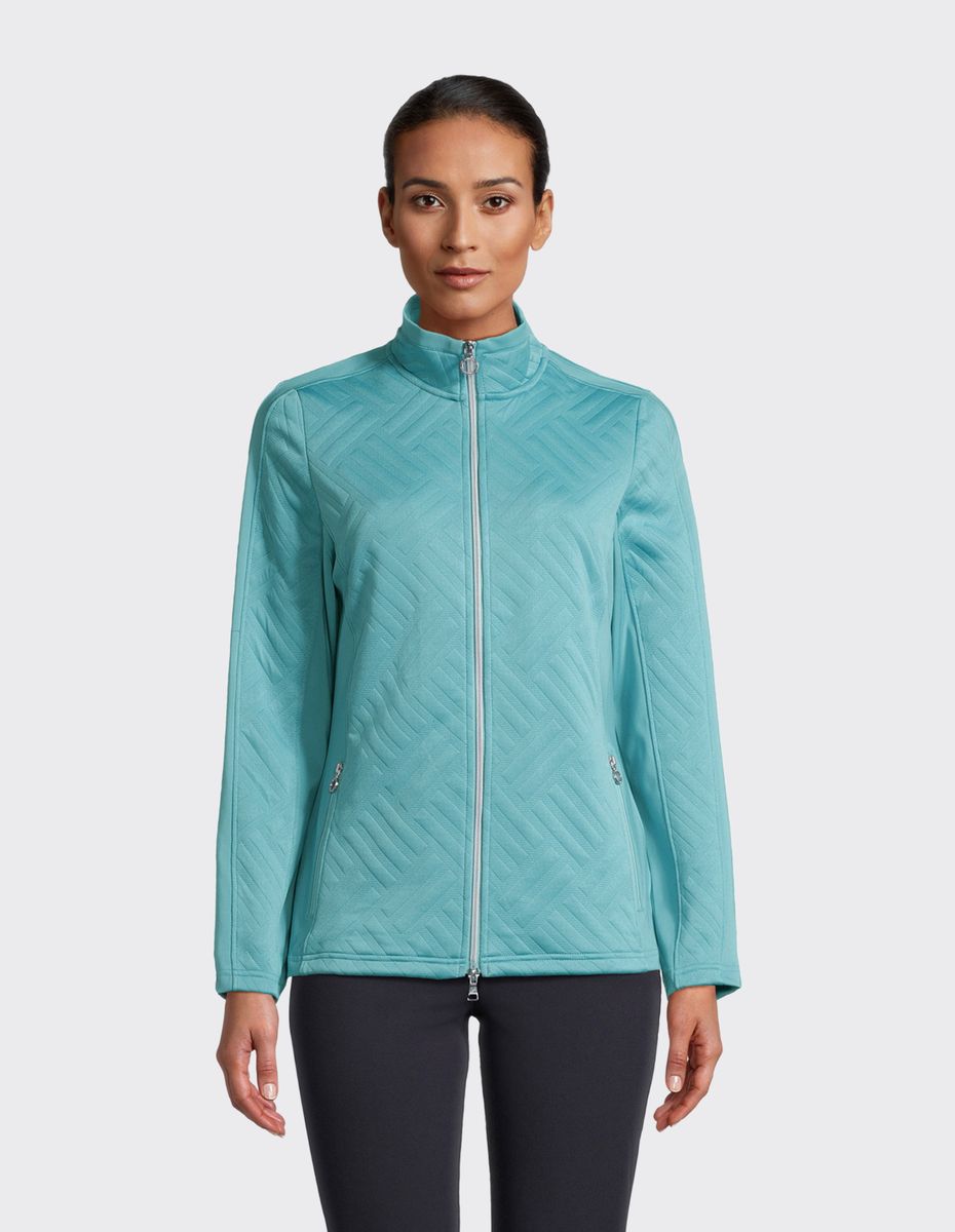 Gesteppte Sportjacke mit geometrischem Muster