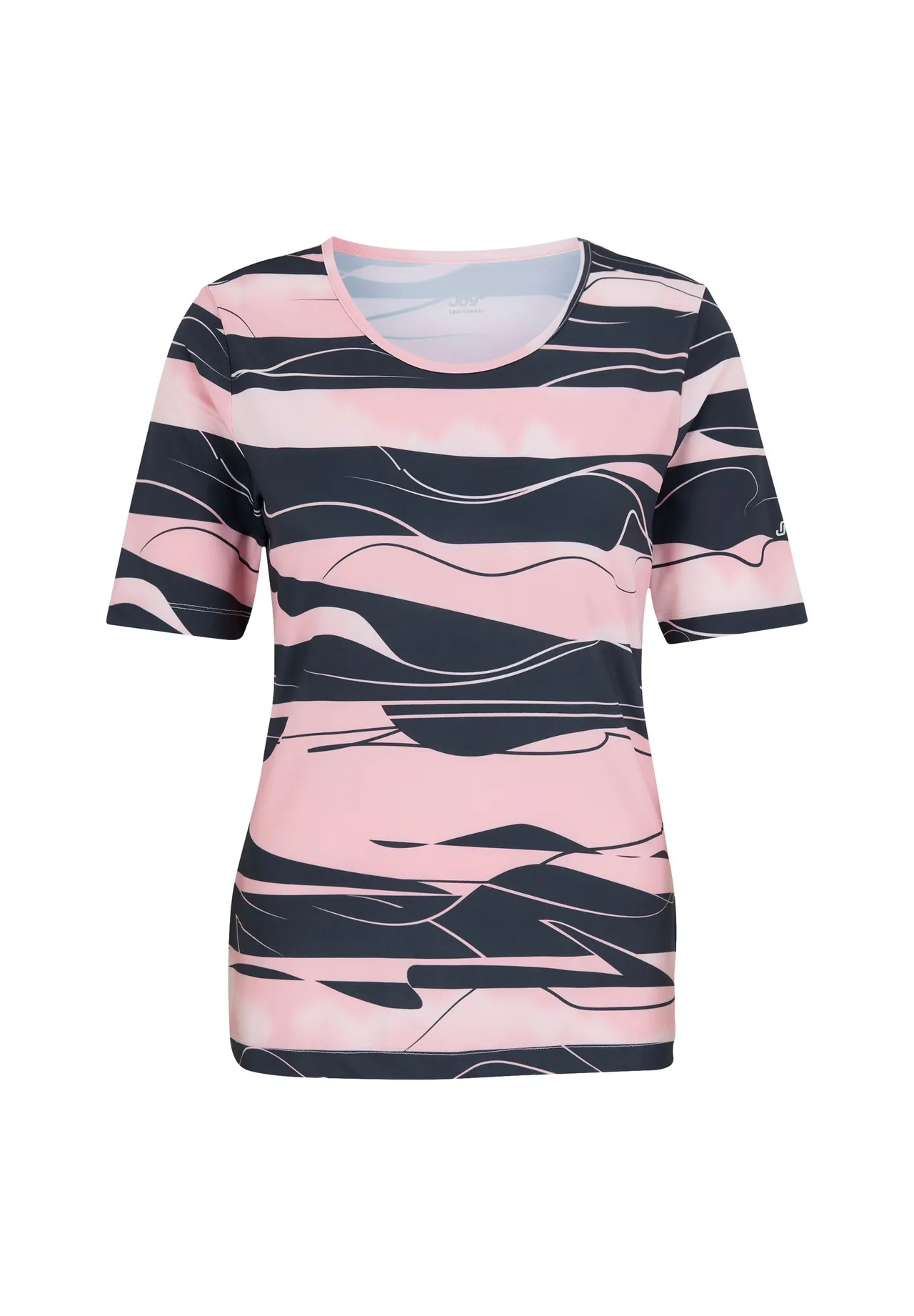 Sportshirt mit abstraktem Wellenprint