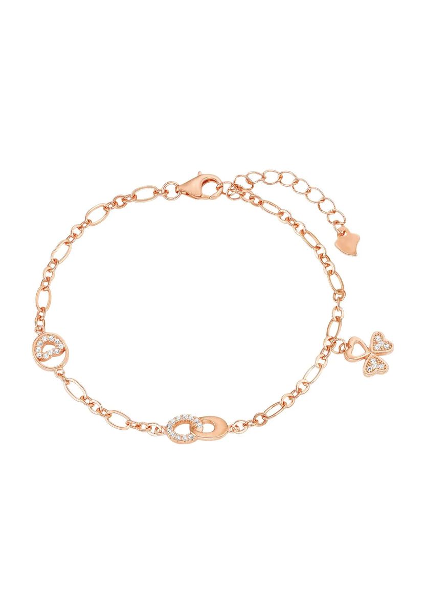 Roségoldenes Charm-Armband mit Zirkonia