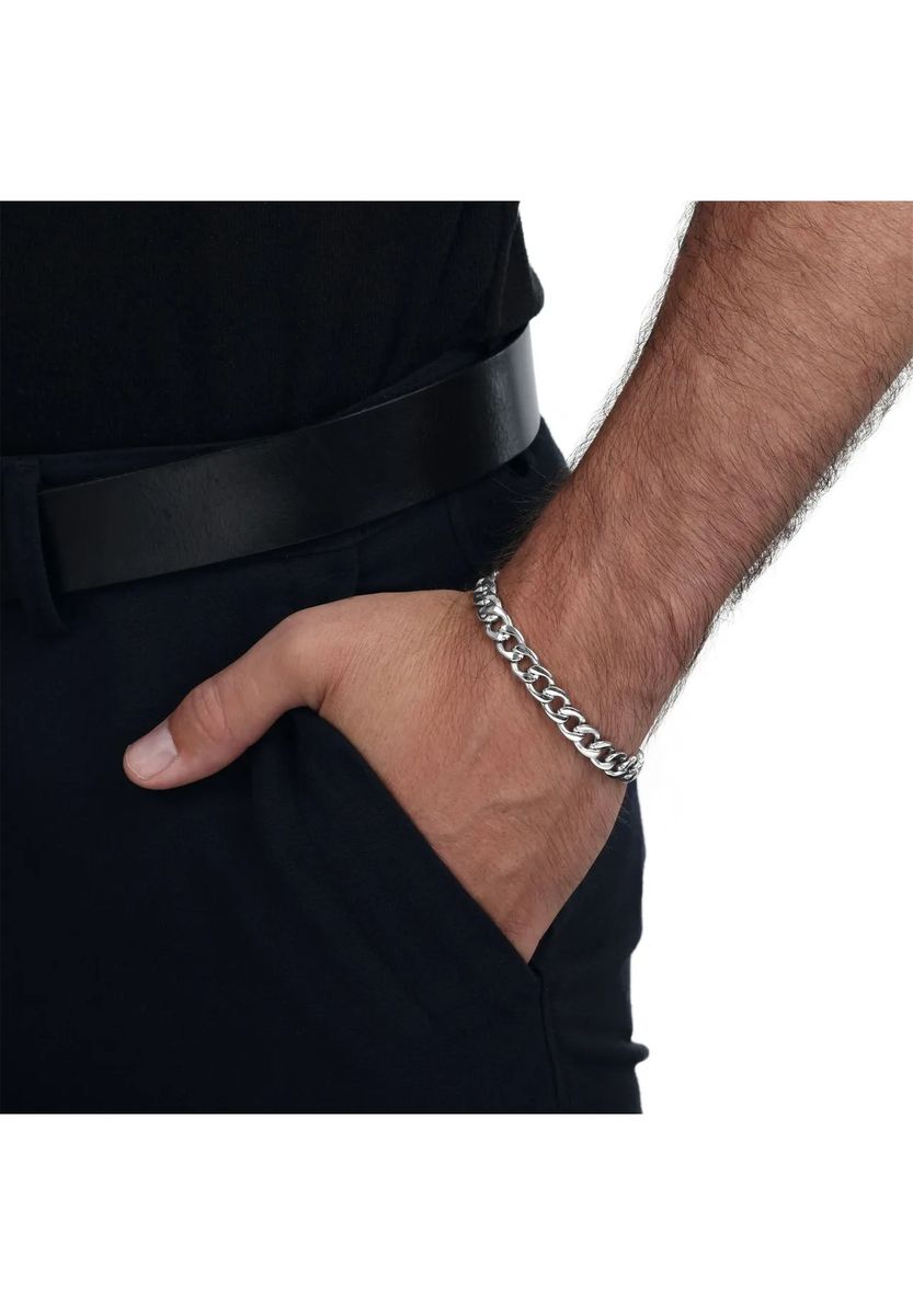 Klassisches poliertes Panzerglieder-Armband