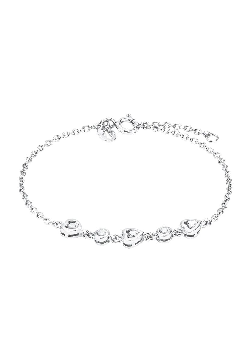 Filigranes Silberarmband mit Herzmotiven