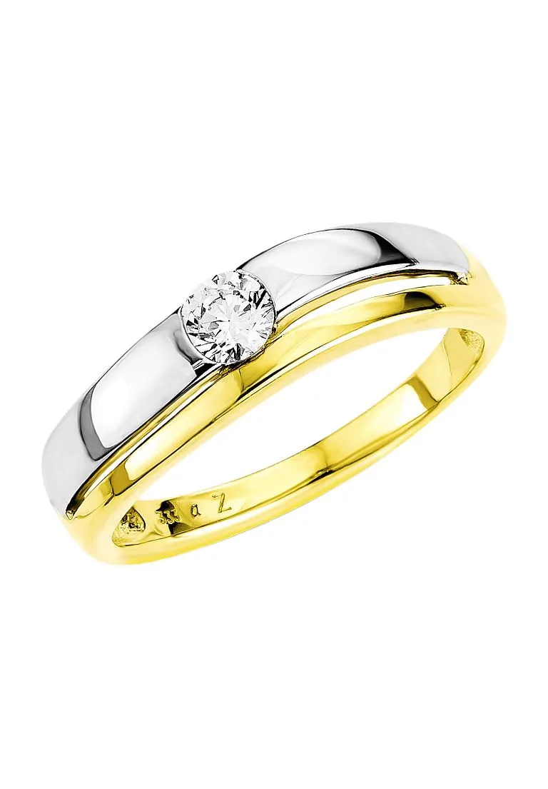Eleganter Bicolor-Solitär-Ring