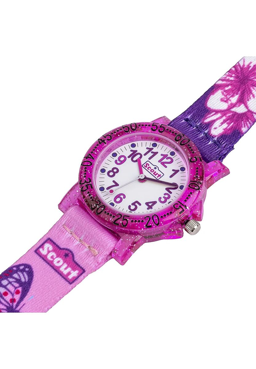 Armbanduhr mit Blumen und Schmetterlingen