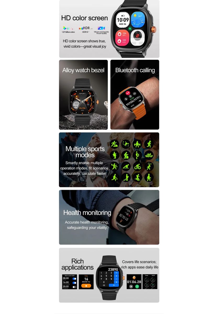 Sportlich Elegante Multifunktions-Smartwatch