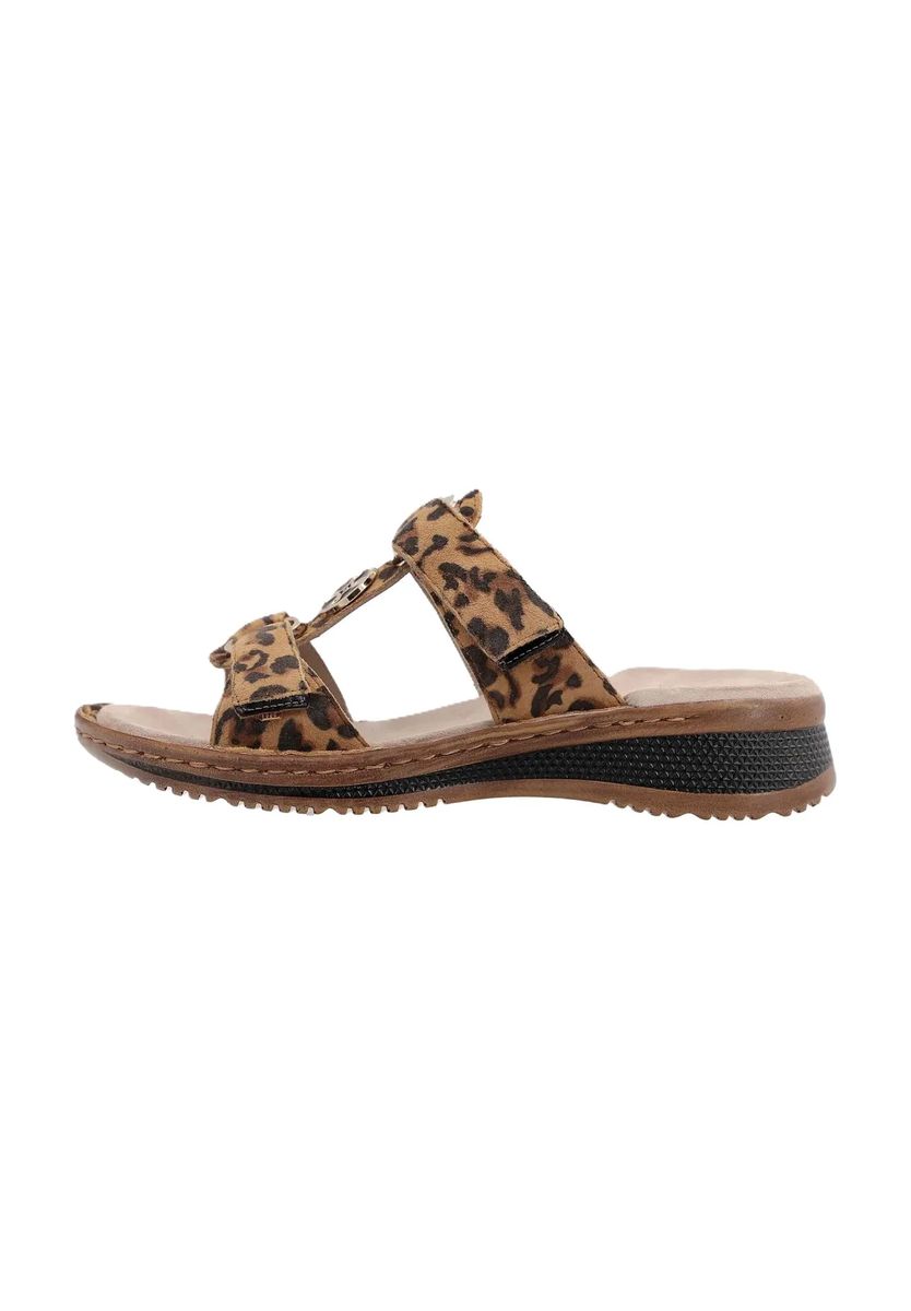 Komfort-Sandalen mit Leopardenmuster