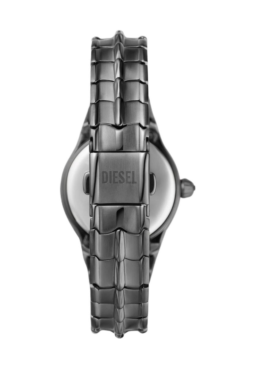 Graue skulpturale Edelstahl Armbanduhr