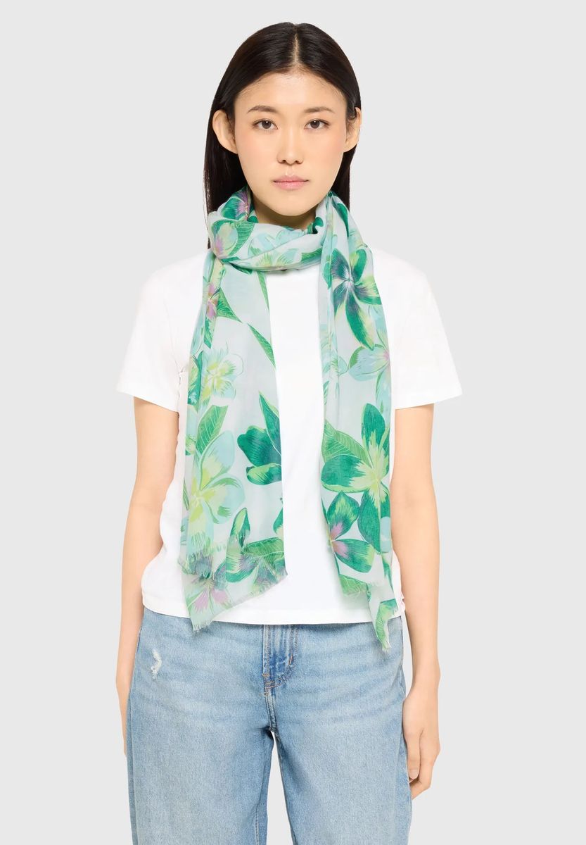 Leichtes Wickeltuch mit Blumenprint