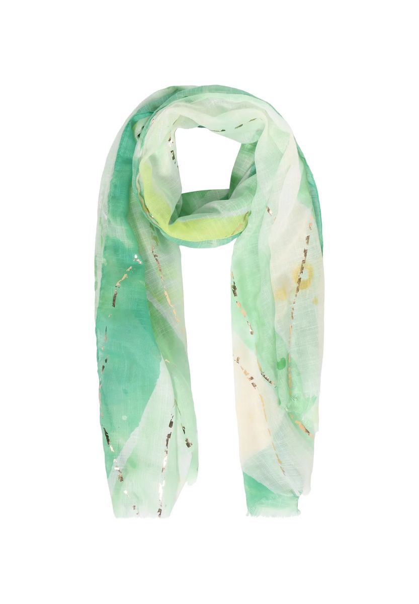 Leichter Aquarell-Schal mit Folienprint