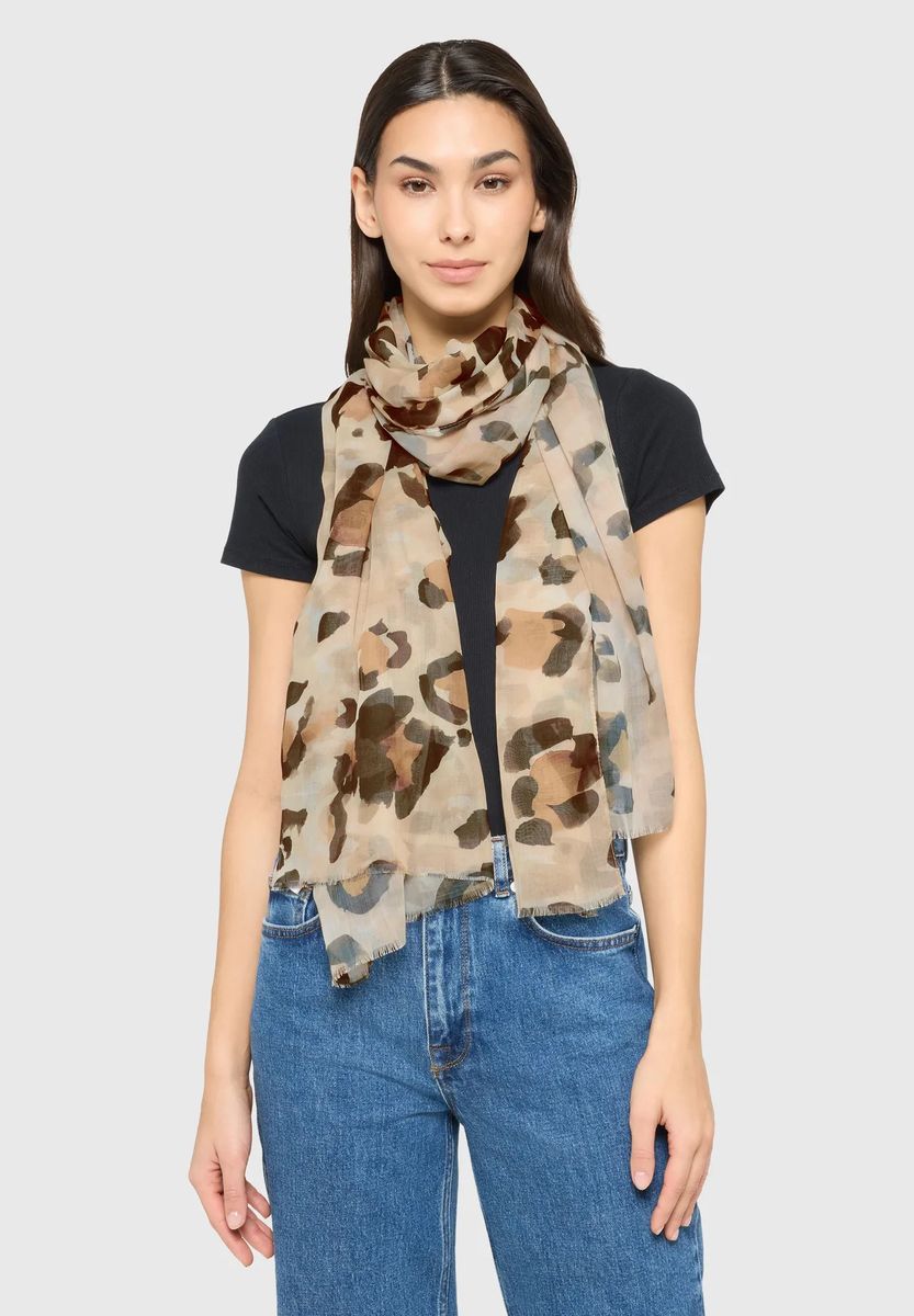 Leichter Schal mit Leopardenmuster